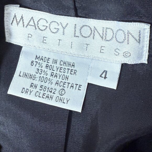 Maggy London Petite Sz 4 Burgandy with Multicolor Flecks Black Trim Pencil Skirt - Picture 2 of 9